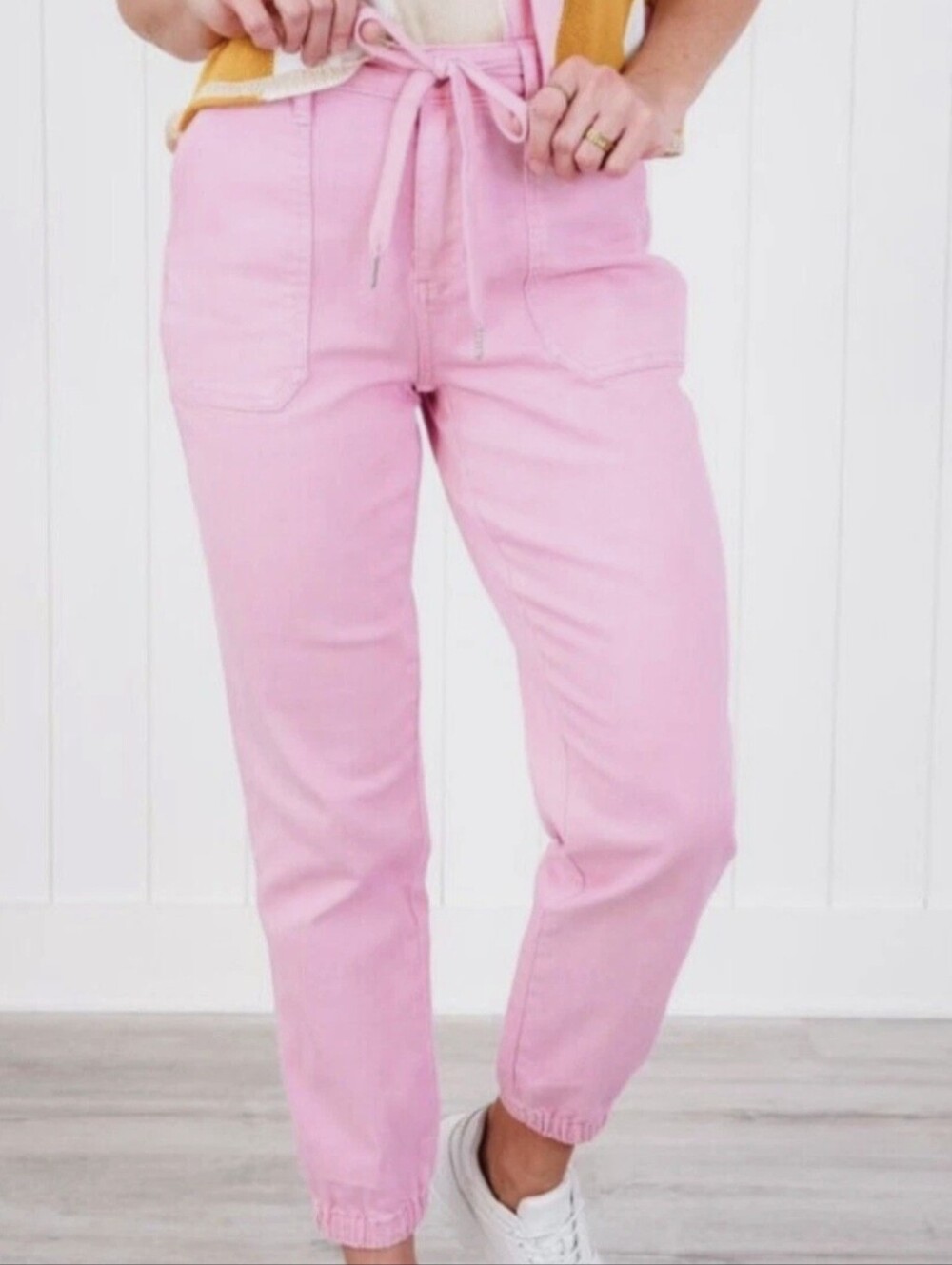 Judy Blue Jogger Denim In Bright Pink - Picture 2 of 9